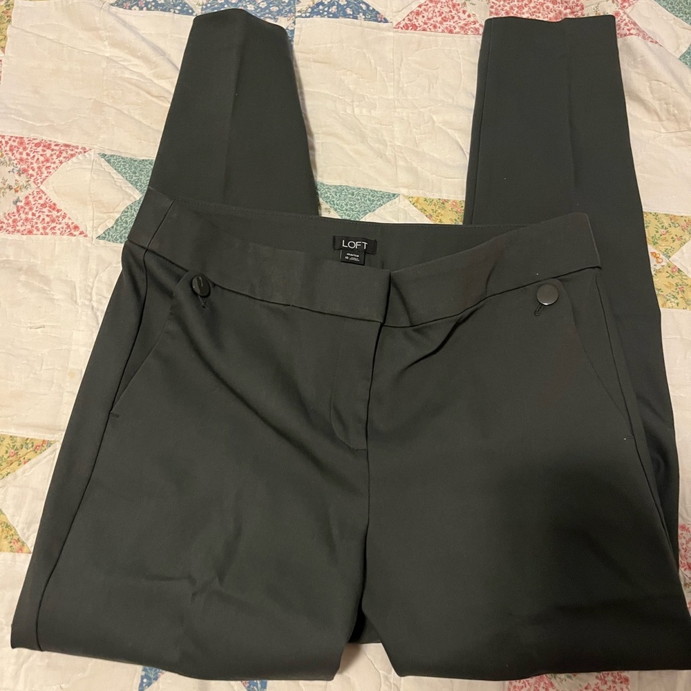 LOFT Women's Dark Gray Trousers Size 10